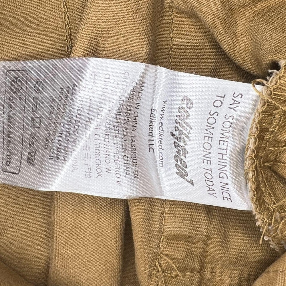 Edikted Khaki Cargo Flare Pants Low Rise Belted Y2K Utility Tan Size Medium - Picture 5 of 8
